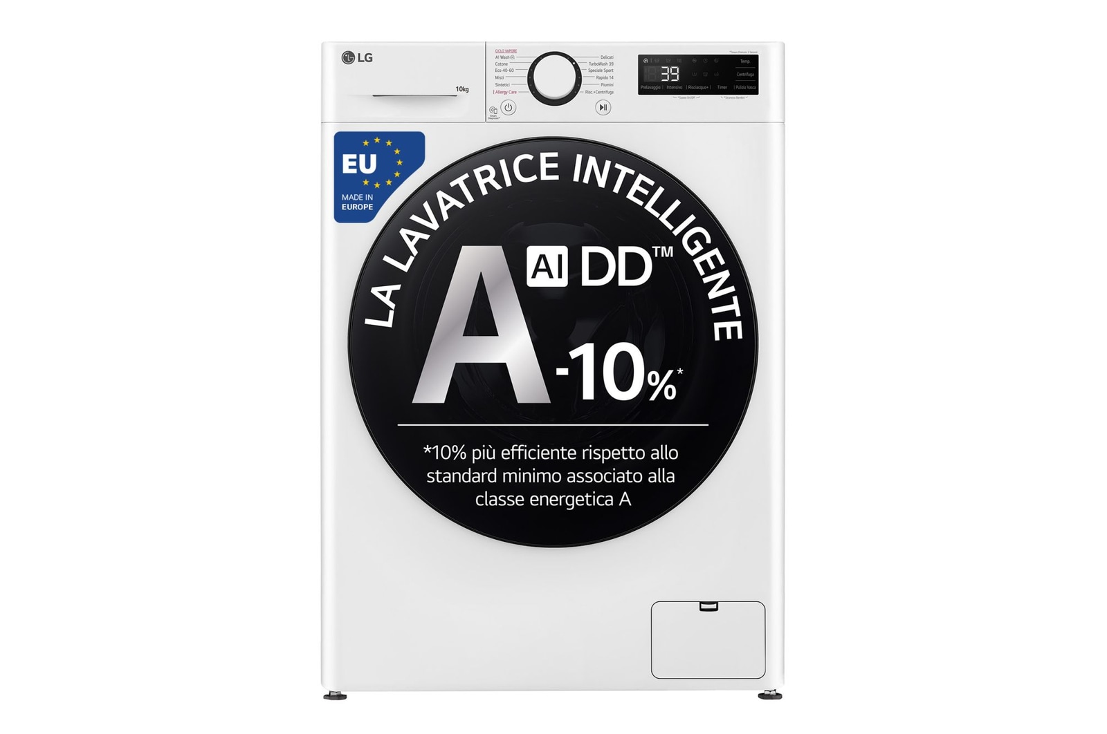 Foto frontale della lavatrice LG F4R3009NNWB